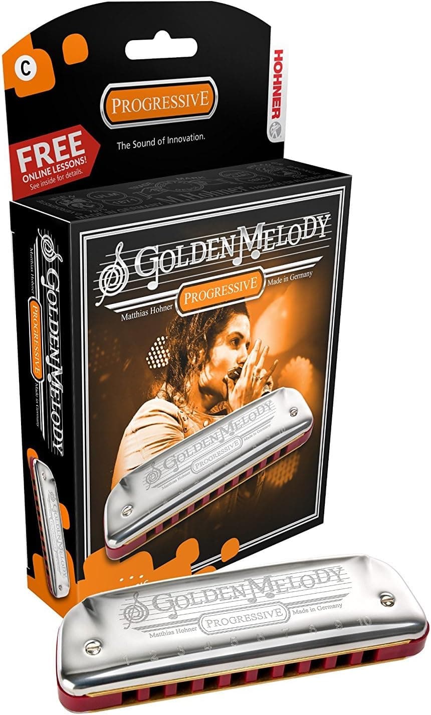 Hohner 542BX-C Armónica Golden Melody en caja con llave de C