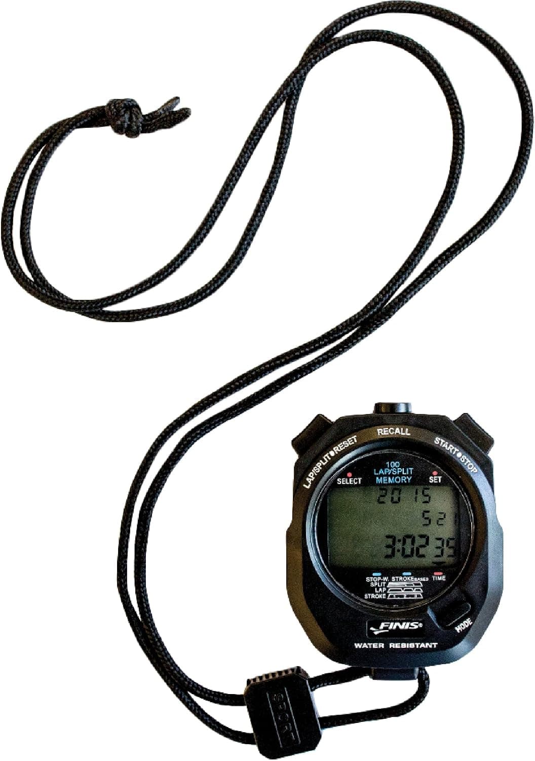 FINIS Waterproof Stopwatch for Swim Training - 300 Split Memory - Stroke Rate Mode - Easy-Read Display