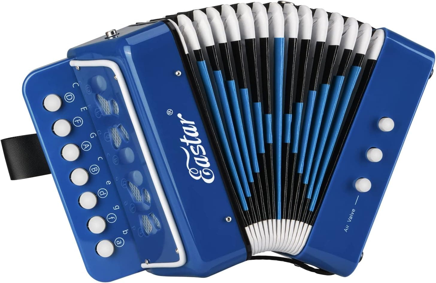 Eastar Acordeón para niños, acordeón de juguete, mini instrumentos musicales, botón de 10 teclas para niños, niños pequeños, principiantes (azul)