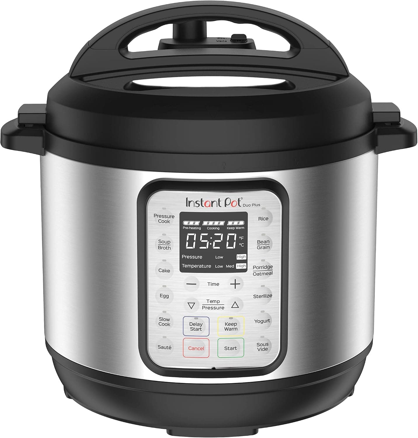 Instant Pot Duo Plus Olla a presión eléctrica 9 en 1, olla de cocción lenta, olla arrocera, vaporizadora, salteadora, yogurtera, calentador y esterilizador, incluye aplicación con más de 800 recetas, acero inoxidable, 3 cuartos