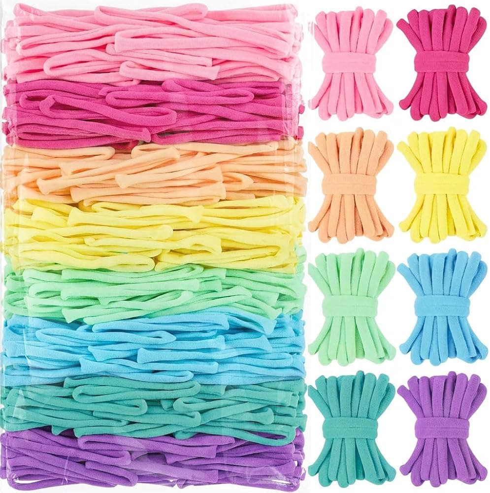 1000 bucles de repuesto para telar de agarraderas de 7 pulgadas, 8 colores pastel | Bucles de repuesto para telar, nailon duradero, bucles elásticos para manualidades, kit de telar flexible para bricolaje, bandas de telar para agarraderas