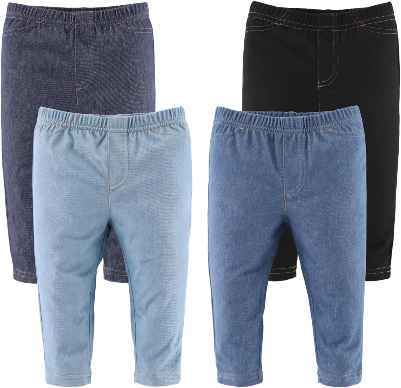 The Peanutshell Conjunto de jeggings para bebés o niñas - Pantalones elásticos suaves Leggings para niños y niñas, ropa para bebés y niños pequeños - Denim
