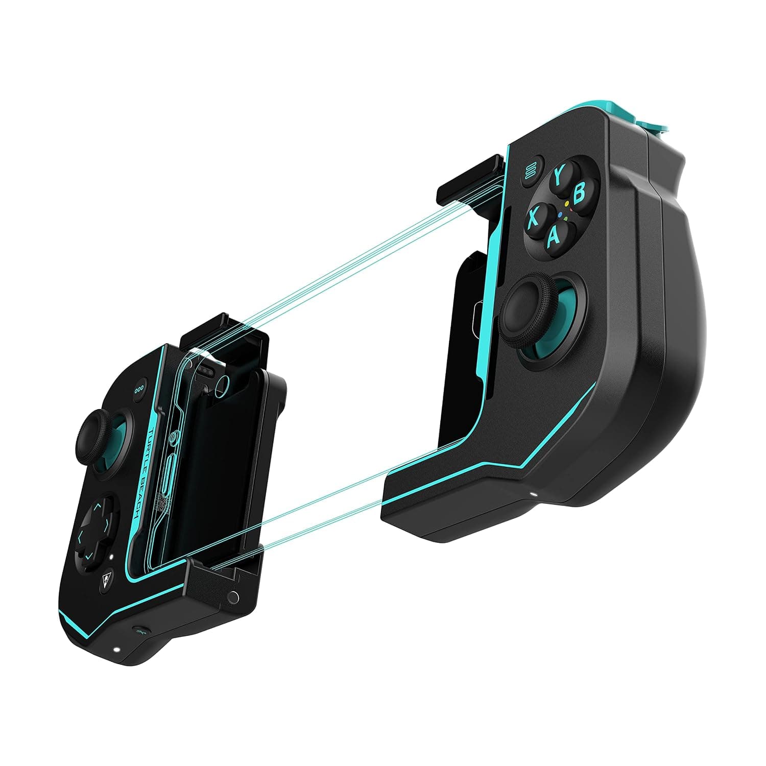 Controlador de juego móvil Turtle Beach Atom con Bluetooth para juegos en la nube en dispositivos móviles Android con forma compacta, controles estilo consola y Bluetooth de baja latencia - Negro/Verde azulado