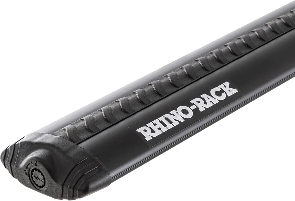 Rhino-Rack | Sportz Bar Aero Roof Rack Cross Bar, Zwifloc Channel & Twin Strip Wind Technology (Black, 50 inch)