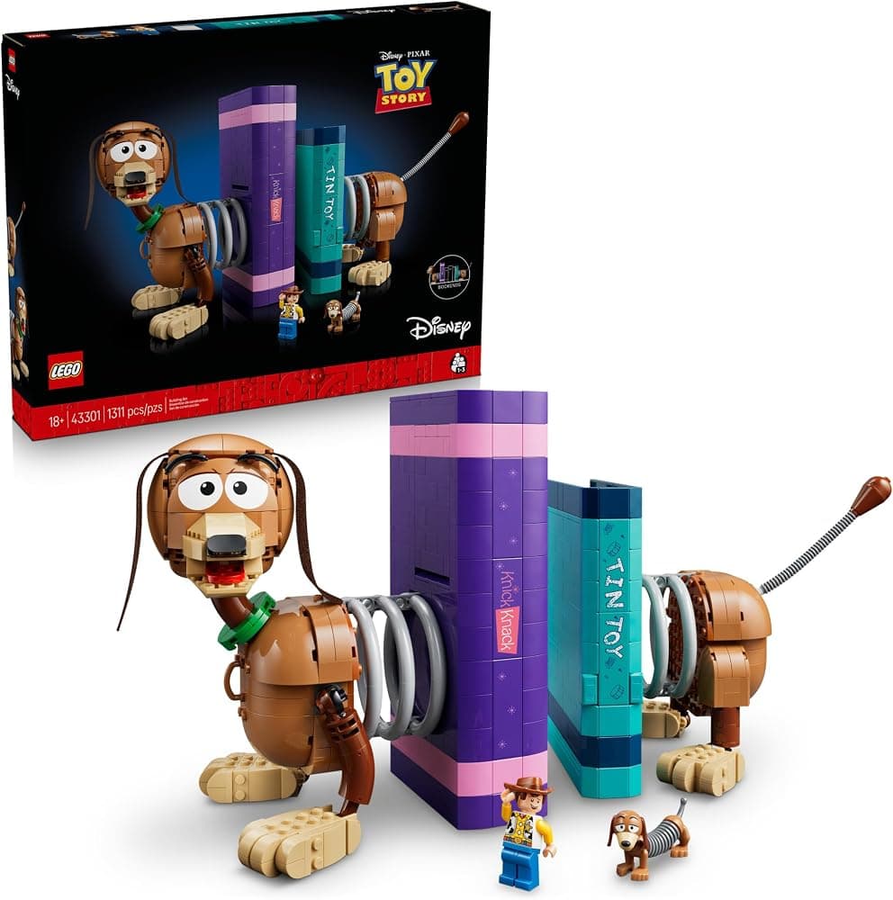 Sujetalibros Toy Story Slinky Dog de Disney y Pixar - Juego de construcción para adultos, mayores de 18 años - Regalos de Disney para fanáticos - Decoración de dormitorio, estante u oficina - 43301