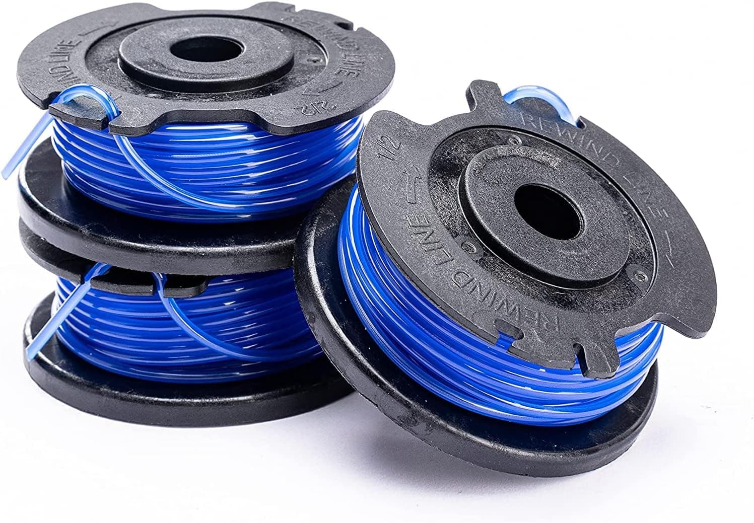 Greenworks Tools Single Cord Spool for Lawn Trimmers (1.65 mm Cord Diameter 4.8 m Cord per Spool Suitable for 24 V Greenworks Series Lawn Trimmers 3 Pieces Included), Blue