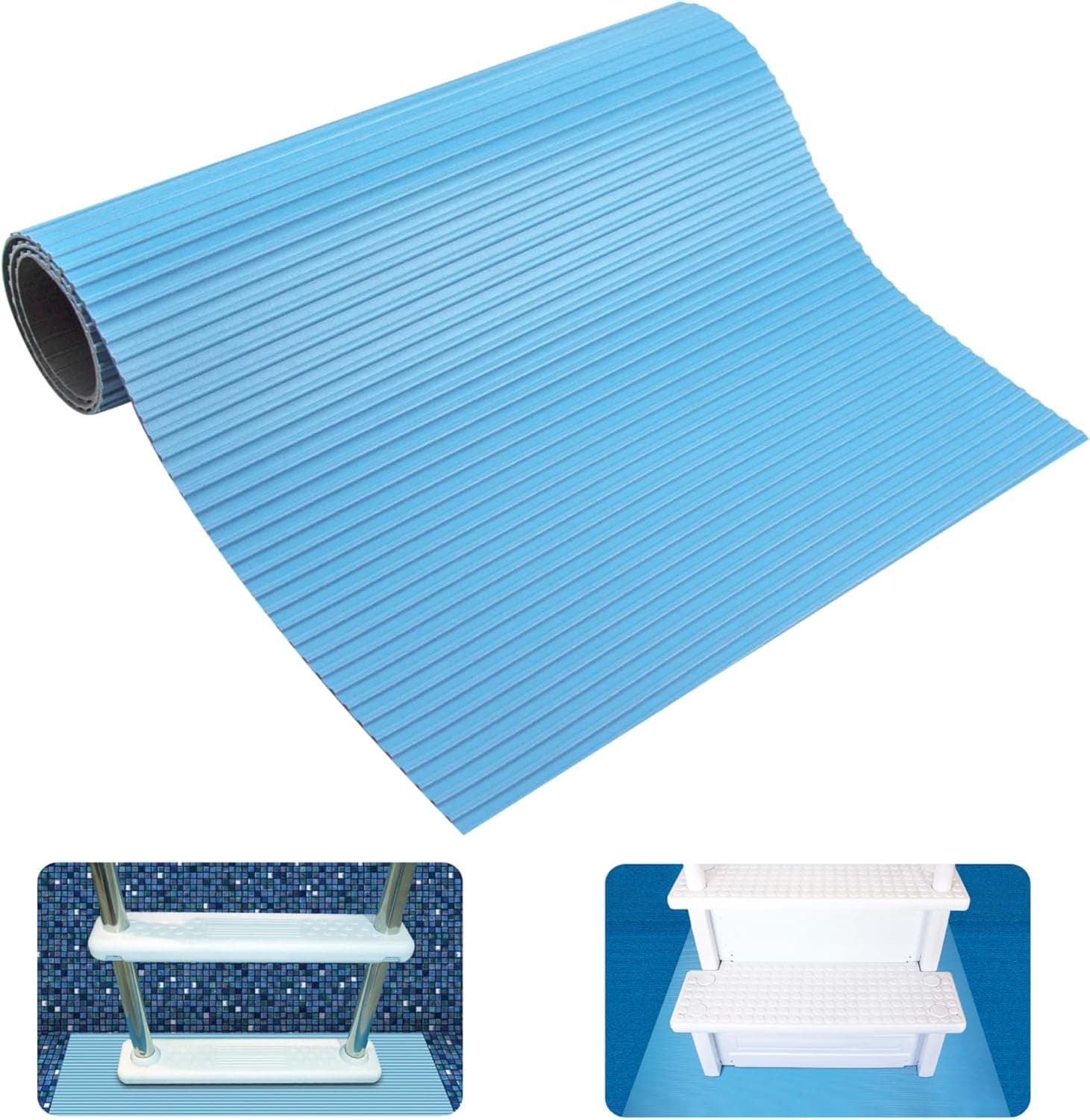 SWIMLINE HYDROTOOLS Protective Pool Ladder Mat for Above Ground Pools – Safety & Stability for Stairs, Steps & Ladders – Premium Durable Material, 30" x 36"
