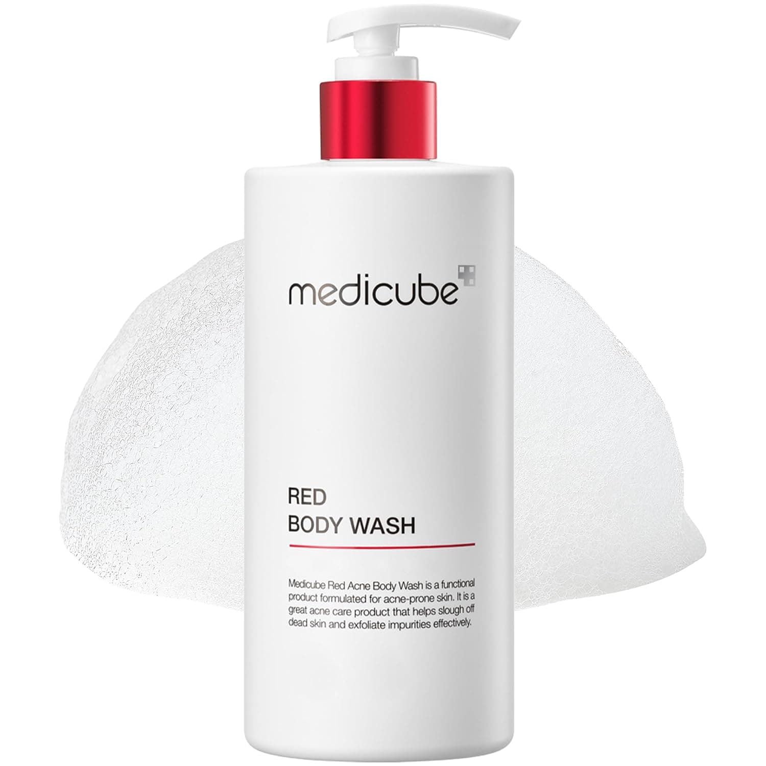 Medicube Red Body Wash - Gel de baño clarificante de pH bajo para espalda y pecho | Gel de baño hidratante con niacinamida, AHA BHA PHA - Cuidado suave de pH bajo y acogedor aroma a almizcle, 14.10 fl.oz