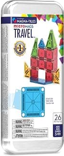 MAGNA-TILES microMAGS Juego de construcción magnético de viaje de 26 piezas: colores llamativos, la marca de construcción magnética original