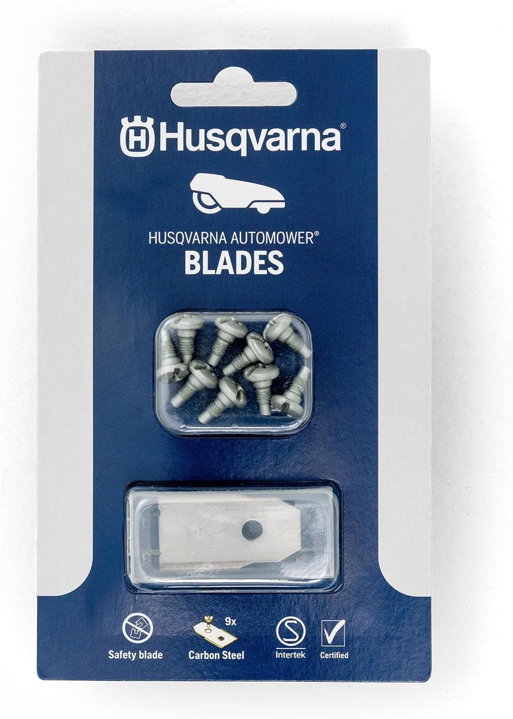 Husqvarna 577864603 Cuchillo Carbono Extra Fuerte (Pack de 9) Blíster