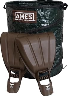 Juego de rastrillos de mano Leaf Scoops con bolsa plegable para residuos de jardín emergente para recoger hojas, mantillo y escombros