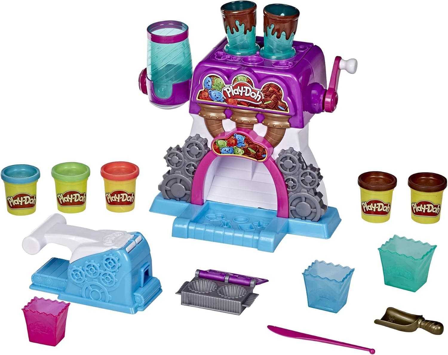 Play-Doh Kitchen Creations Candy Delight Playset for Kids 3 Years and Up with 5 Cans, Non-Toxic | non-toxic safe modeling compound, encourages creativity and role play, suitable for age 3+ years