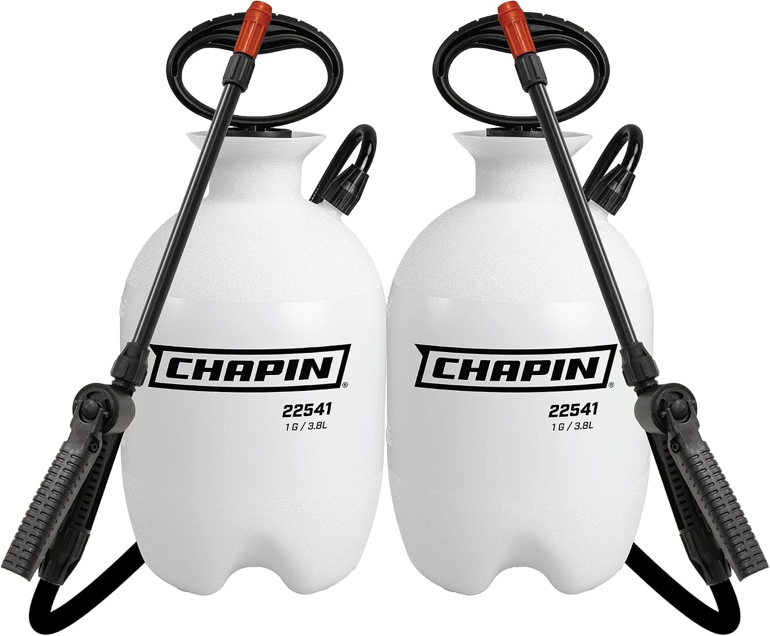CHAPIN 1-Gallon Pump Sprayer, Foaming Nozzle for Visible Coverage, 2 Pack | Foaming nozzle improves coverage for weeds, pests and fertilizers; 12-in wand, palm-grip shut-off and reinforced hose