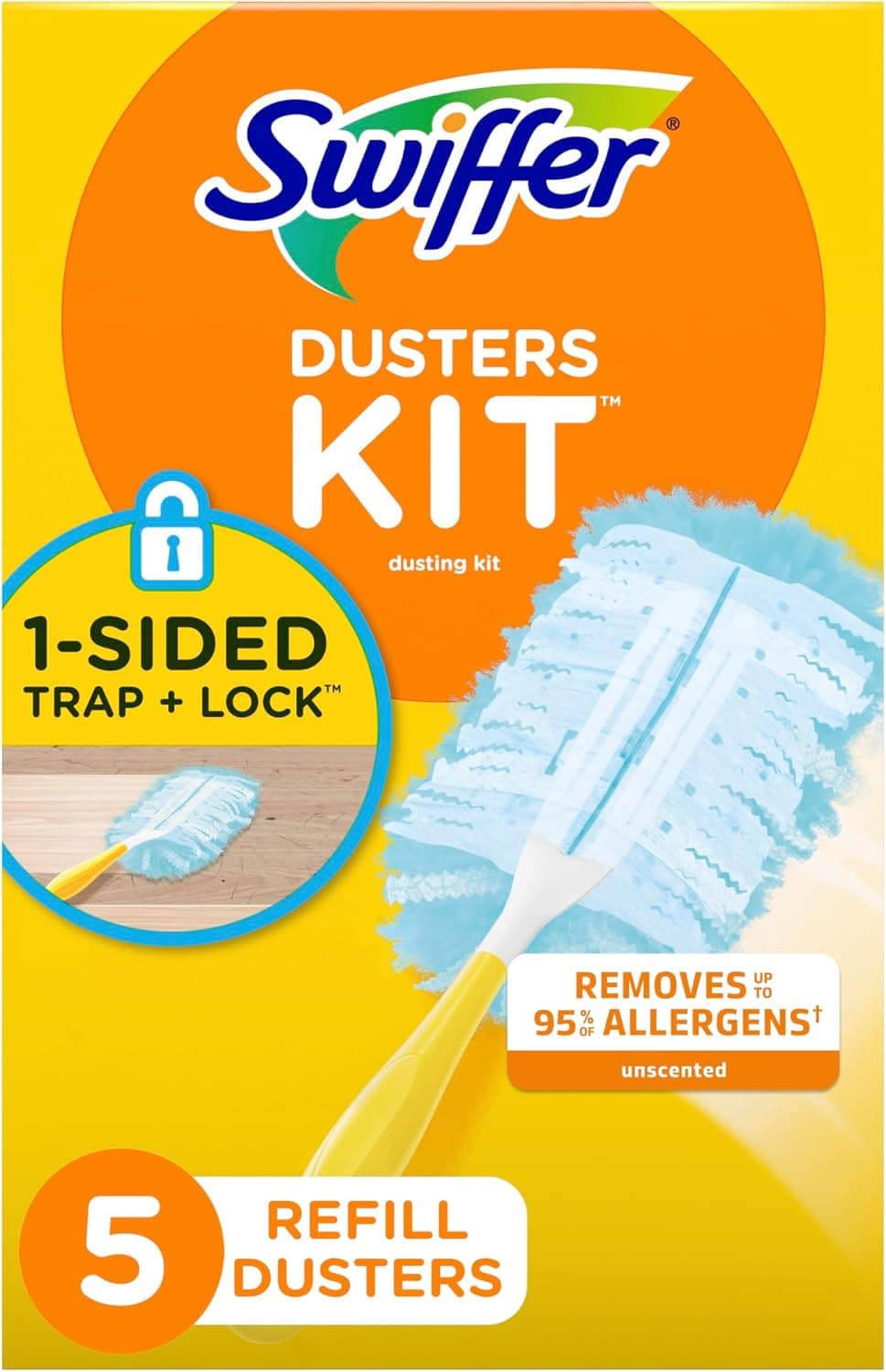 Swiffer 180 Dusters Starter Kit aroma sin perfume, 5 unidades (el embalaje puede variar)