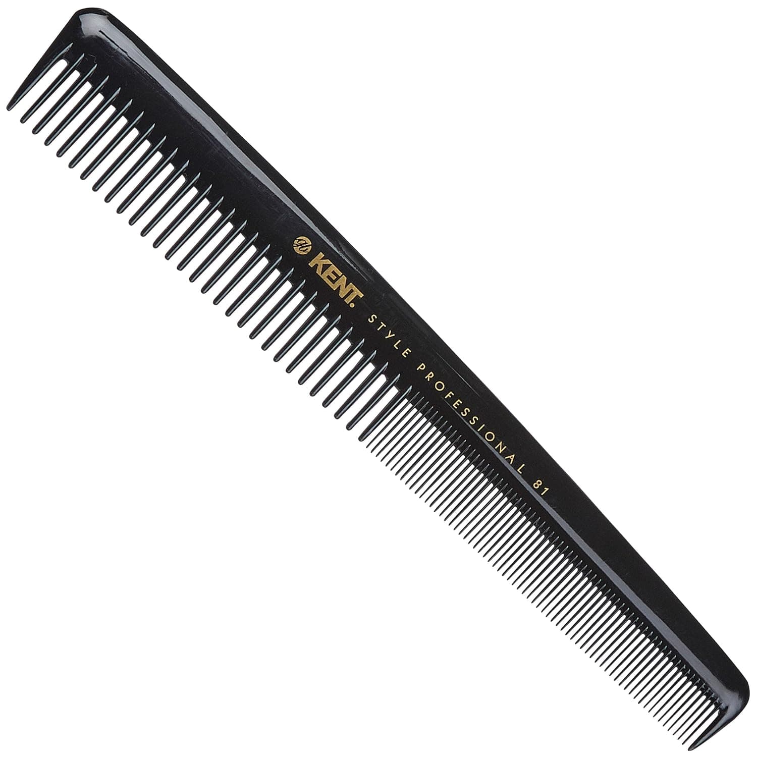 Kent SPC81 Peine de corte de vestir estilo salón con dientes anchos y finos - Peine de corte de pelo de barbero profesional para peinar y peinar todo tipo de cabello - Kent Quality Barber Supplies