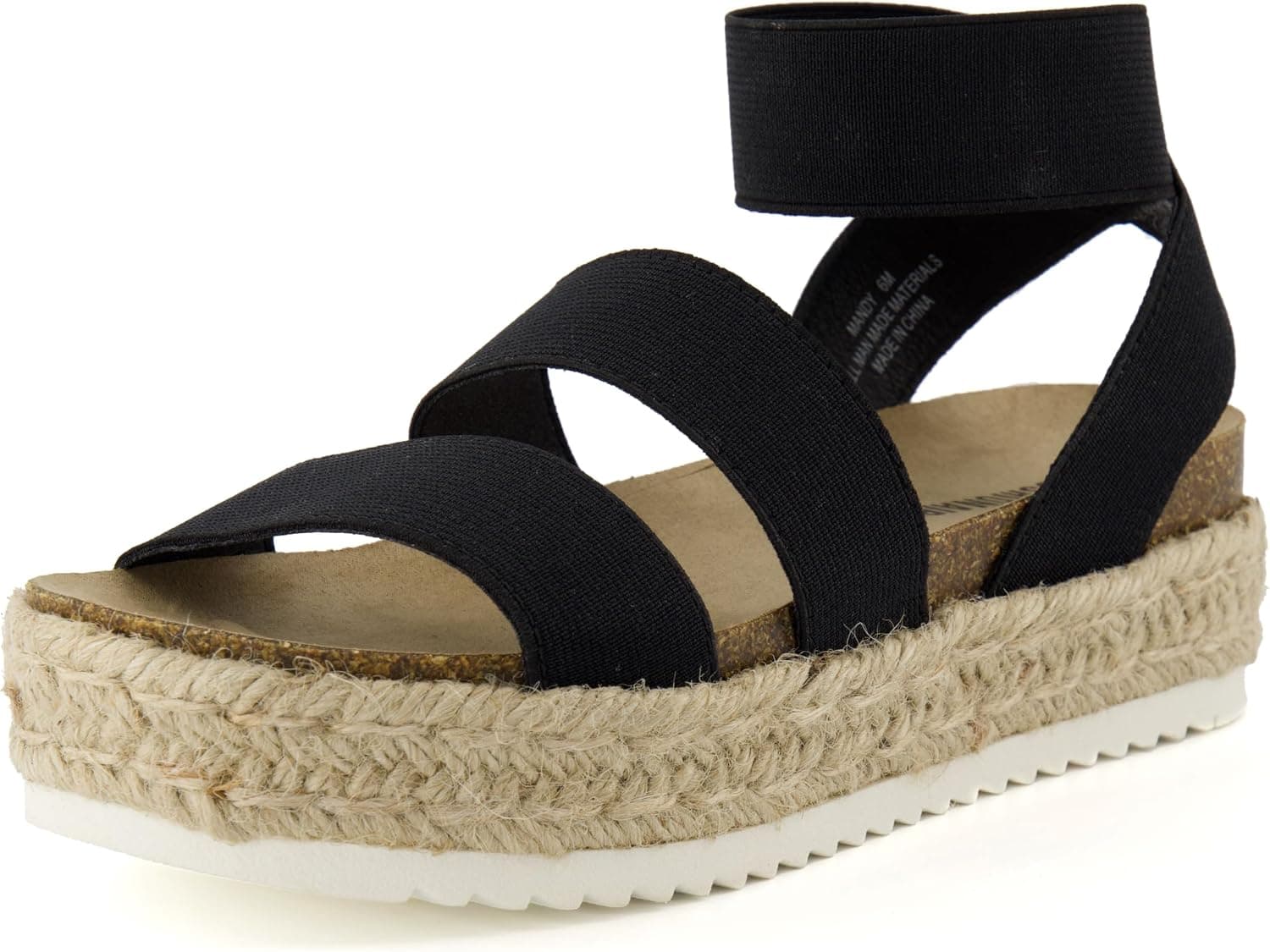 CUSHIONAIRE Mandy Sandalias de plataforma de alpargata con tiras para mujer con tacón de cuña bajo