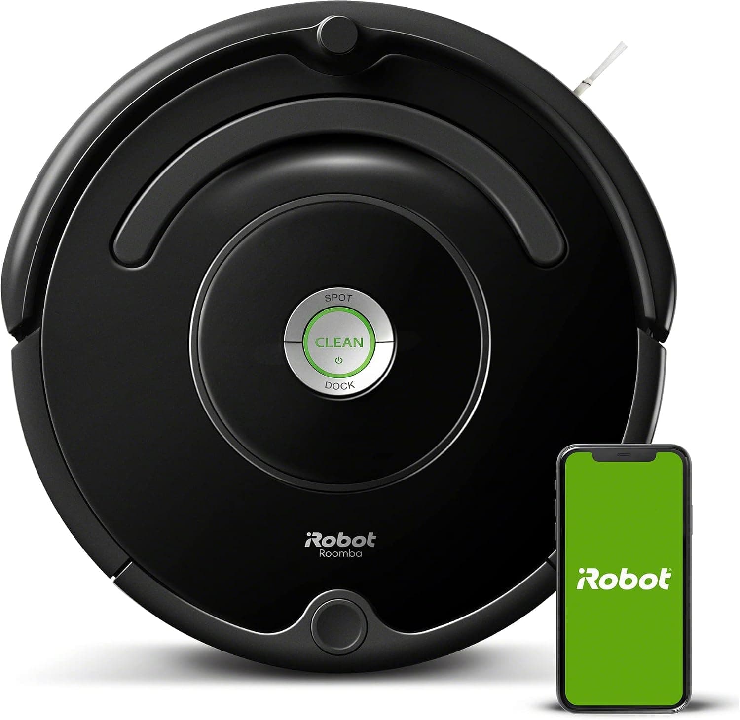 Robot aspirador iRobot Roomba 675: fácil de usar, succión con elevación eléctrica, limpieza de múltiples superficies, navegación inteligente, limpieza en filas ordenadas, autocarga, Alexa