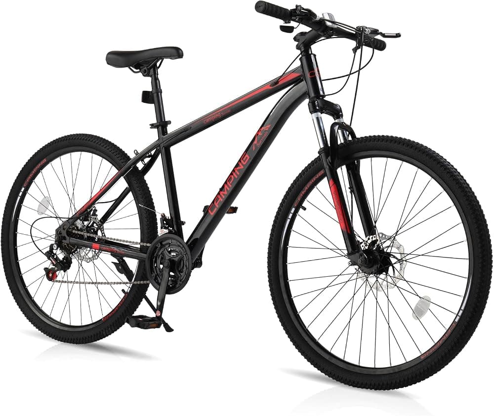 Ktaxon Bicicleta de montaña de 24/26/27,5 pulgadas para hombres y mujeres con bicicletas para adultos de 21 velocidades, freno de disco doble, horquilla de suspensión y marco de acero con alto contenido de carbono