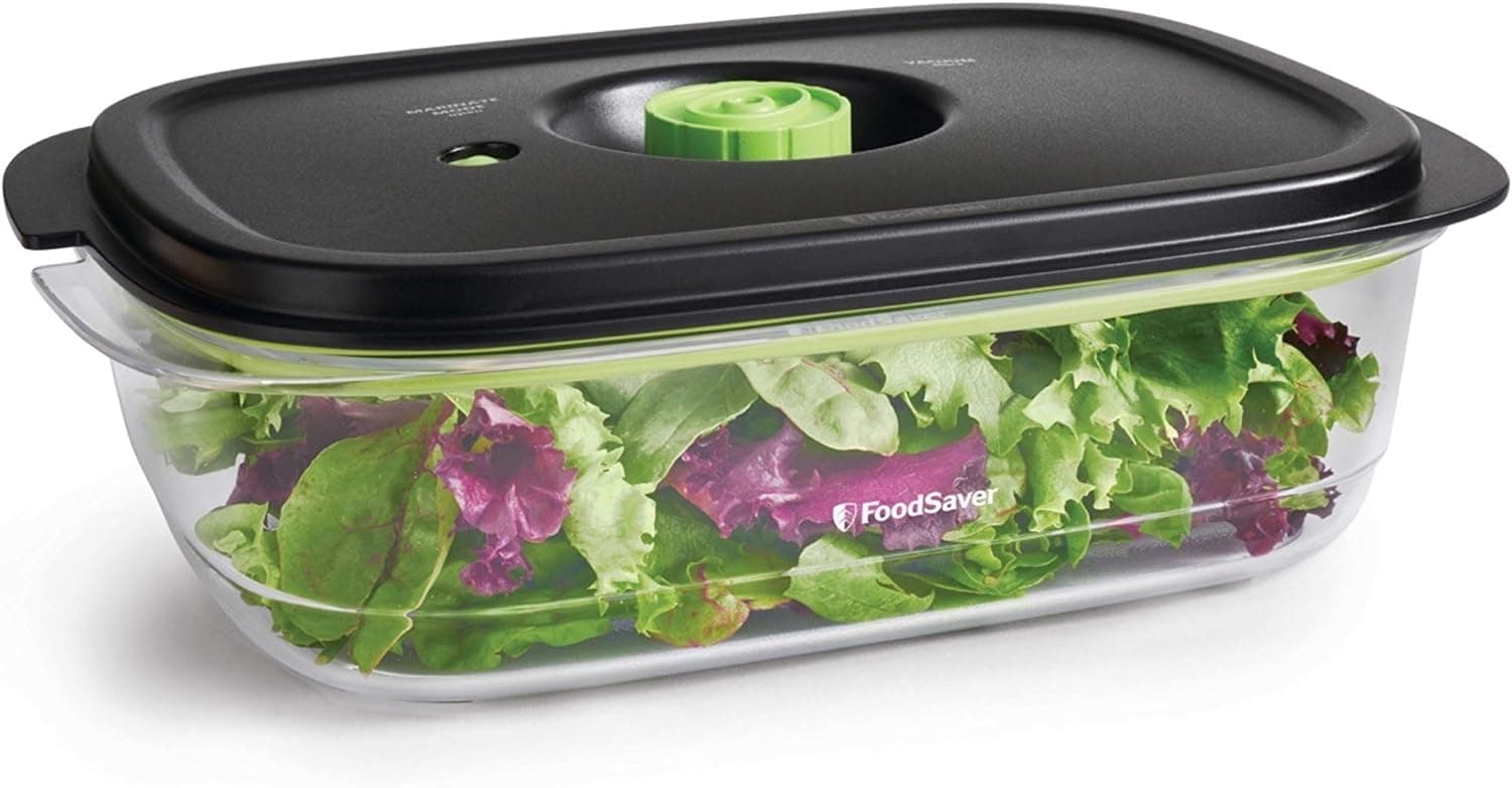 Recipientes al vacío para conservar y marinar FoodSaver, 10 tazas, sin BPA, aptos para lavavajillas, transparentes