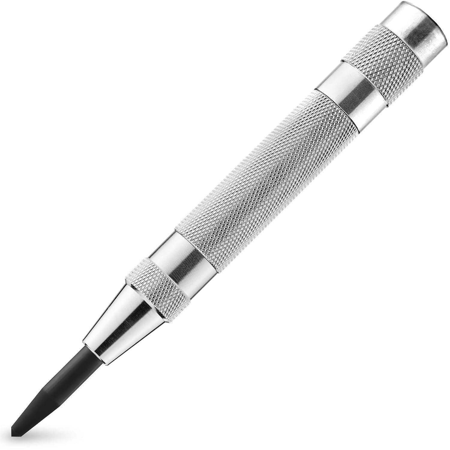 NEIKO 02639A Perforadora central automática de 6 pulgadas con impacto de resorte ajustable con una sola mano, vástago cromado y punta de acero S2 premium