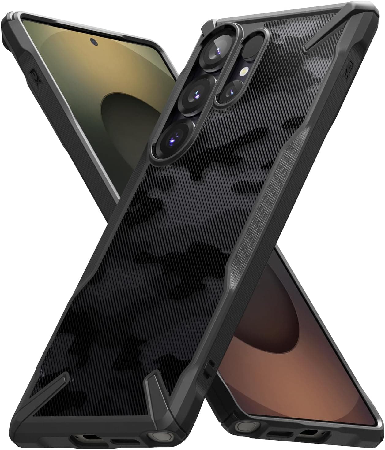 Estuche Ringke para Samsung Galaxy S25 Ultra [Fusion-X Camo Black] | Parachoques aumentado, agarre cómodo, antideslizante, cubierta protectora resistente a los golpes