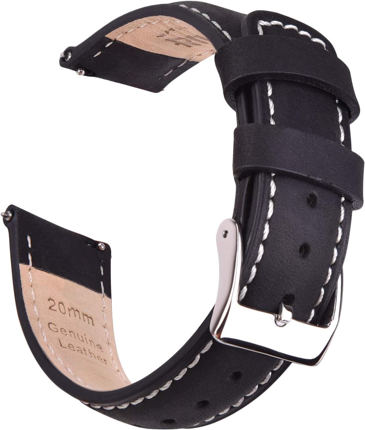 Ritche Regalo de Navidad Correas de reloj de cuero de liberación rápida Correas de reloj genuinas para hombres y mujeres Correa de reloj de cuero de grano superior, regalos de elefante blanco, rellenos de calcetines para hombres, regalos del día del padre