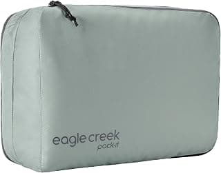 Eagle Creek Pack-It Isolate Cubo de embalaje limpio/sucio, mediano, gris tormenta | Cubos de embalaje con dos compartimentos para optimizar el espacio del equipaje, ligeros, de tela reciclada, lavables