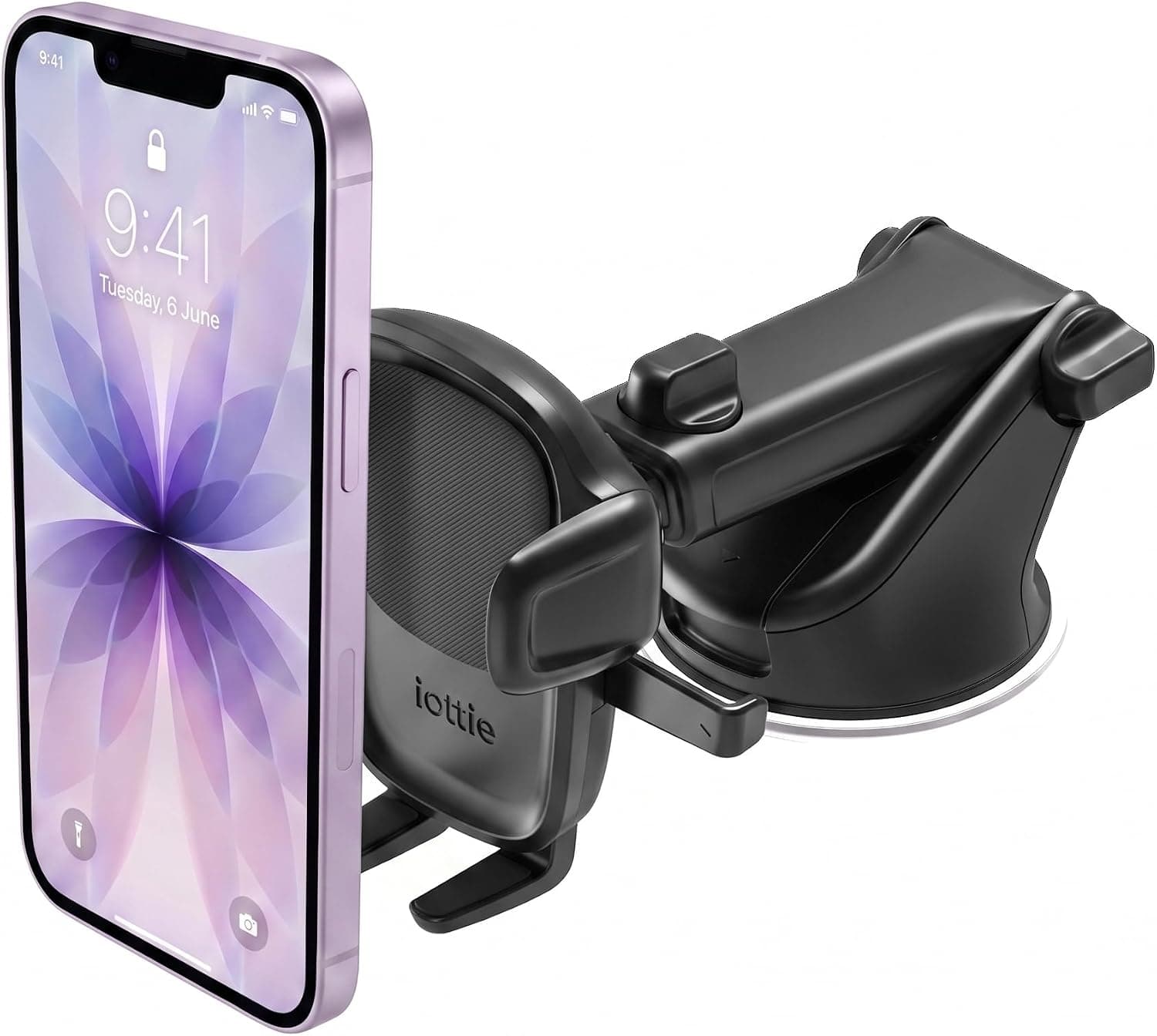iOttie Easy One Touch Signature Tablero y parabrisas Soporte universal para teléfono para automóvil Soporte de escritorio con base de ventosa y brazo telescópico para iPhone, Samsung, Google, más teléfonos inteligentes