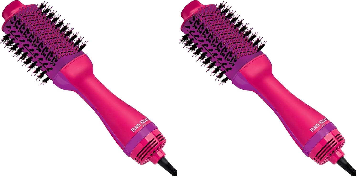Bed Head One Step voluminizador y secador de pelo | Secar, alisar, texturizar y peinar en un solo paso (rosa) (paquete de 2)