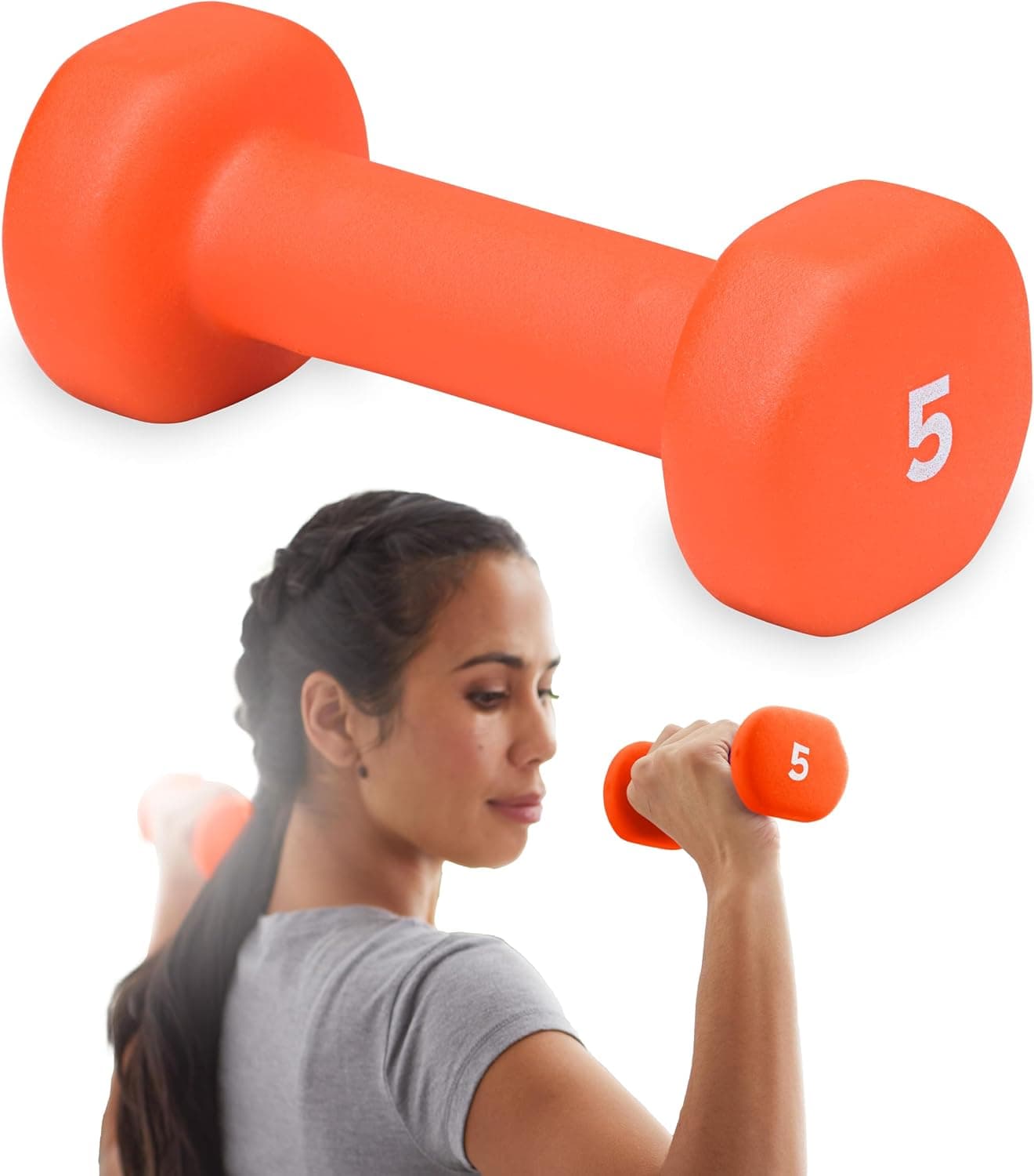 Pesas de mano con mancuernas Gaiam (se venden por unidades) - Mancuernas de ejercicio y fitness recubiertas de neopreno para ejercicios de gimnasio en casa y entrenamiento de fuerza - Pesas libres para mujeres y hombres