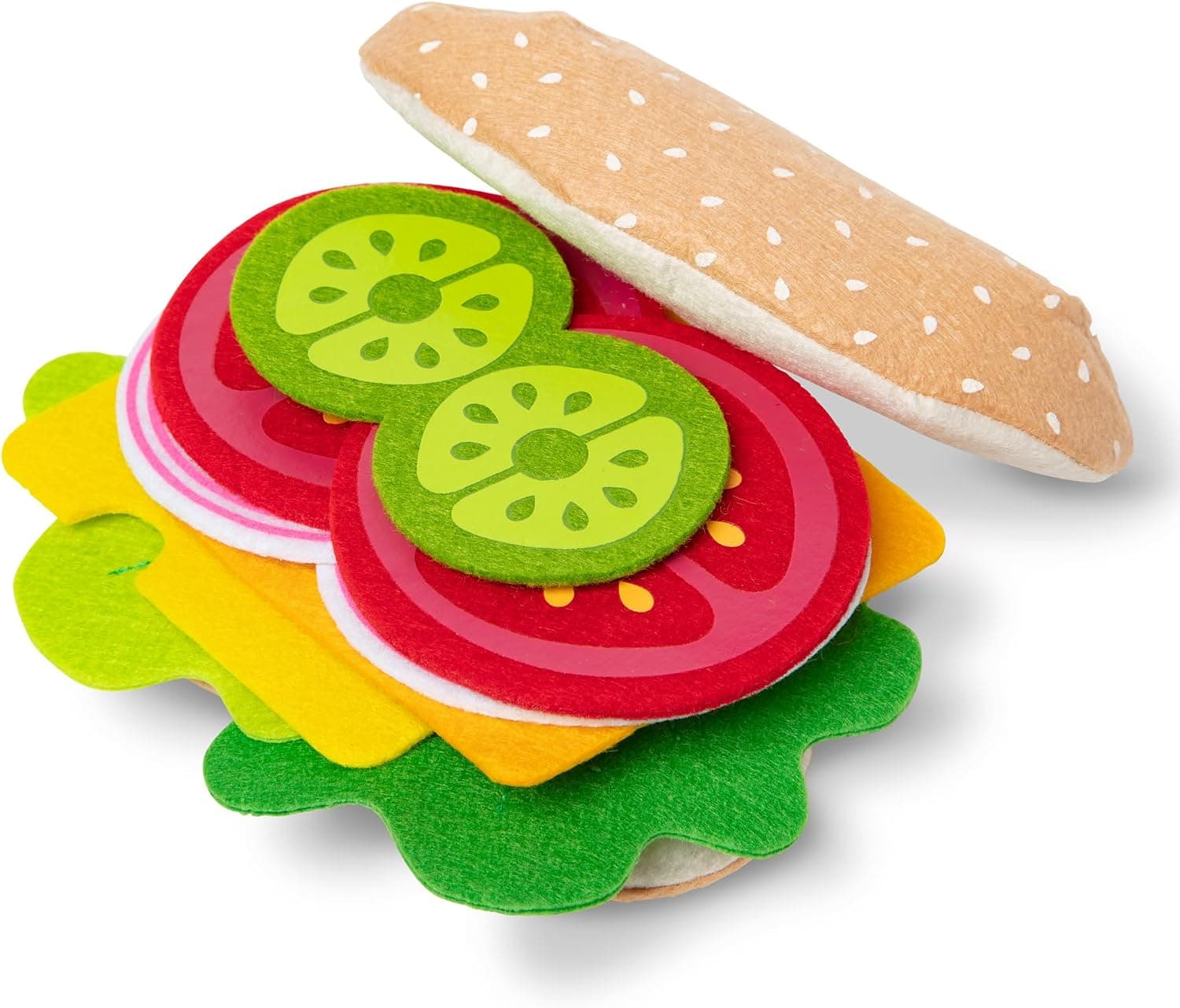 Melissa & Doug Juego de comida para sándwiches de fieltro (33 piezas), naranja, 1 unidad