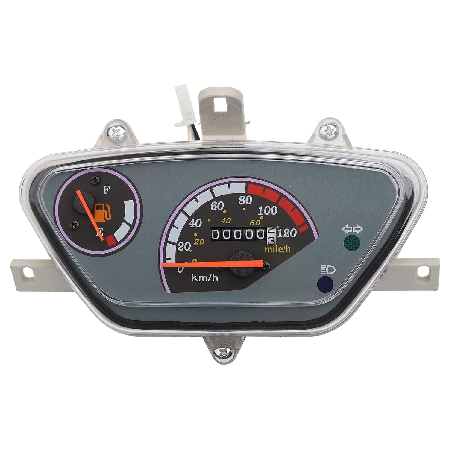 Mokuo Velocímetro mecánico para motocicleta 0-120 KM/H Odómetro impermeable Medidor de gas Tacómetro para scooter chino TaoTao 50CC Piezas de ciclomotor