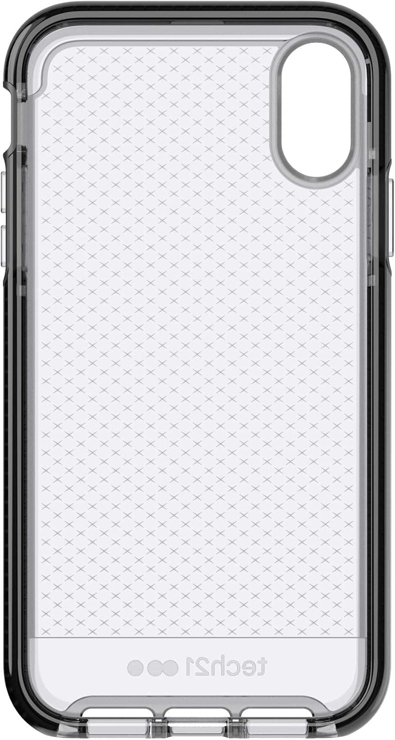 tech21 Evo Check Apple iPhone XR con protección contra caídas desde 12 pies - Ahumado/Negro