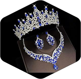 Tiaras and Crowns for Women,Tiaras Earrings Necklace, Crystal Bridal Jewelry Set, Costume Party Halloween Prom Pageant Jewelry for Women (TR28)