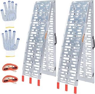Rampas para camiones con capacidad de 1840 lb, rampas de carga plegables de aluminio para automóviles, camiones y remolques, con correas de carga para ATV/UTV, carritos de golf, cortadoras de césped, karts, carretillas, motocicletas