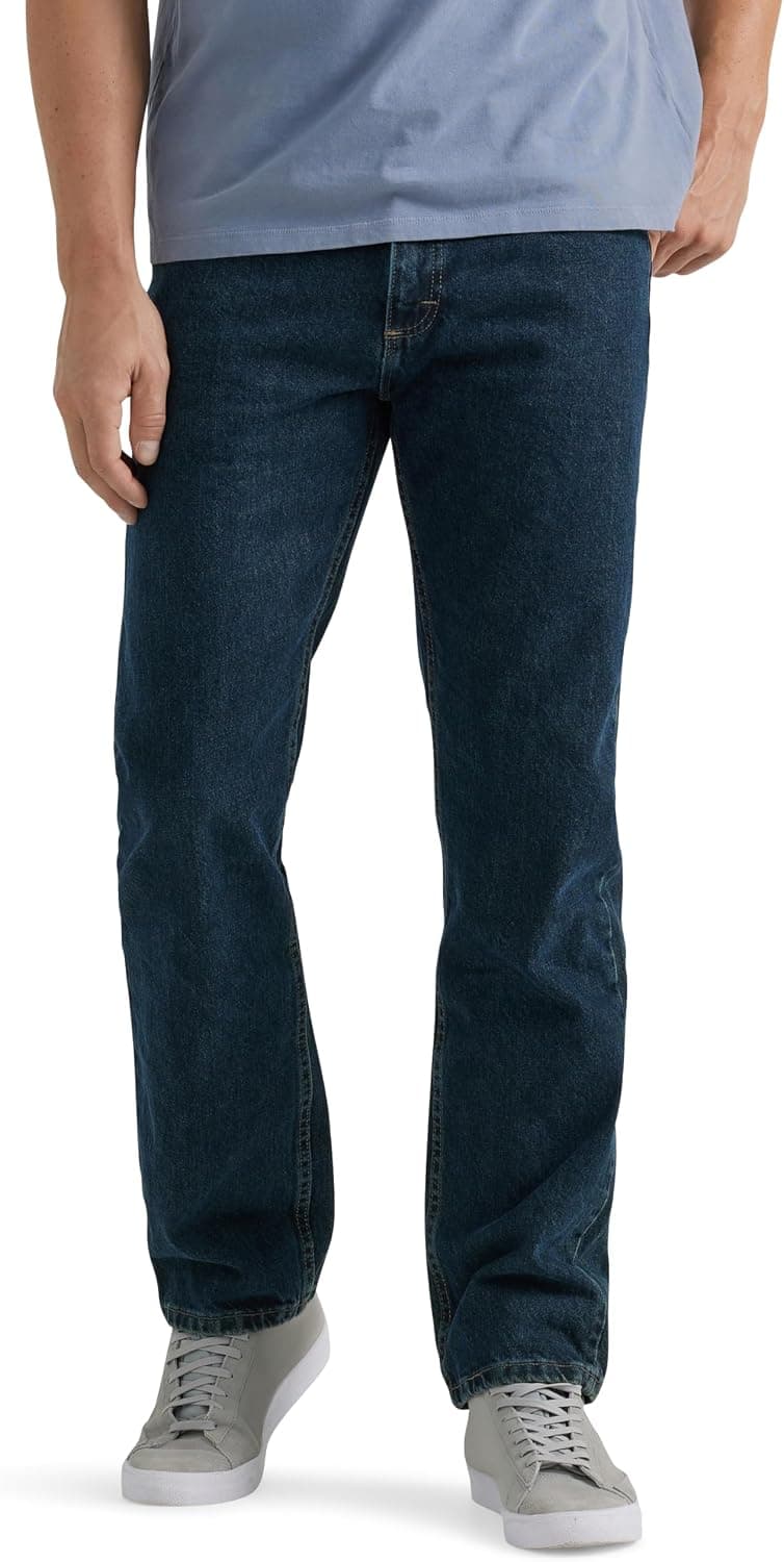 Wrangler Authentics Jean clásico de algodón de ajuste regular con 5 bolsillos para hombre