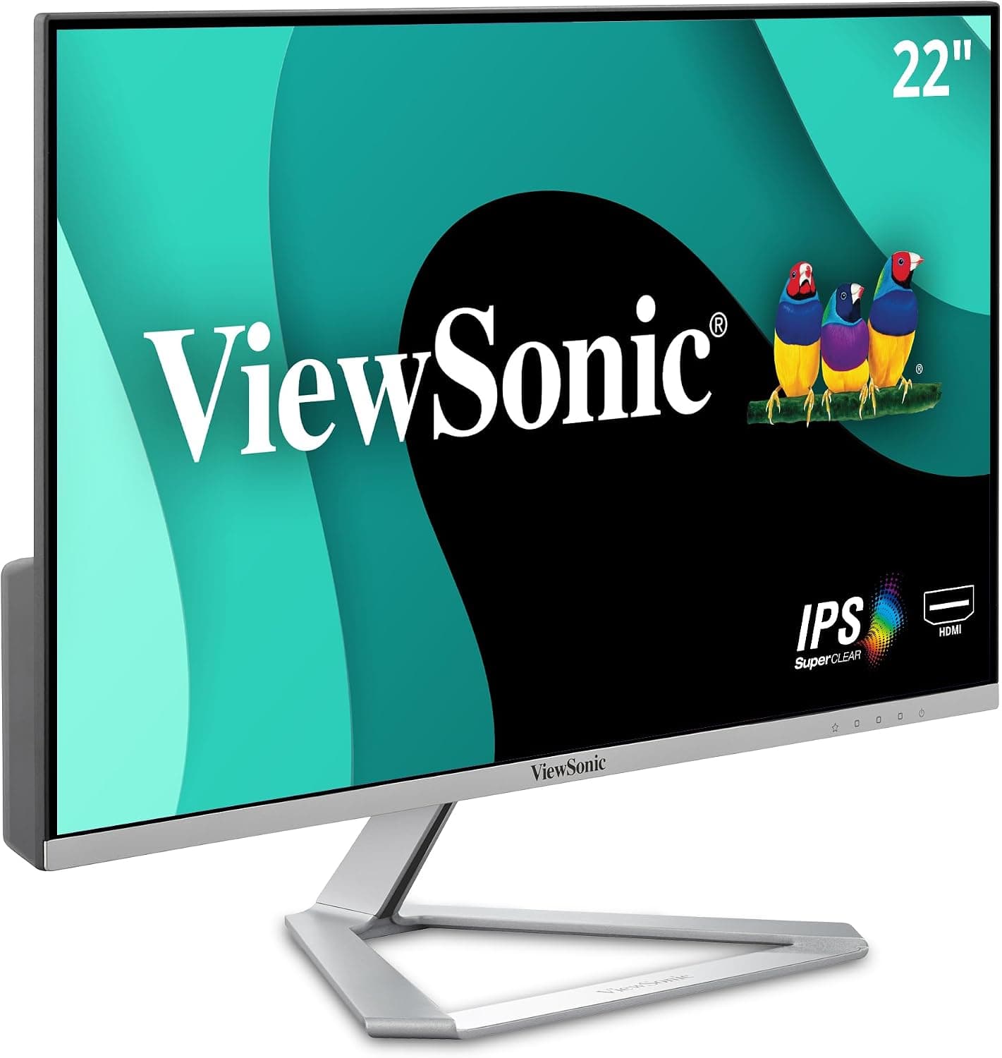 ViewSonic VX2276-SMHD 22 Inch 1080p Monitor, IPS Display with Ultra-Thin Bezels and Eye Care Technology for Home and Office Entertainment, DisplayPort, HDMI, and VGA Inputs