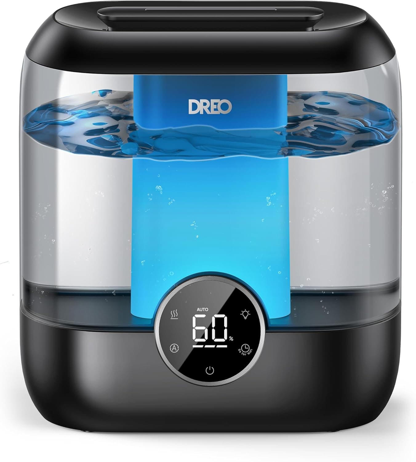 Humidificadores DREO 6L para dormitorio, tiempo de funcionamiento 60H, 28 dB silencioso, HM524, negro
