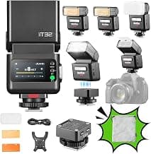 Flash de cámara GODOX iT32 TTL con disparador X5C para Canon EOS R10,R7,R8 | EOS R6 Mark II, 90D, 80D, M50, EOS 5D Mark IV, EOS 6D Mark II, EOS R, RP, 77D, 800D, Zapata magnética y disparador 2 en 1