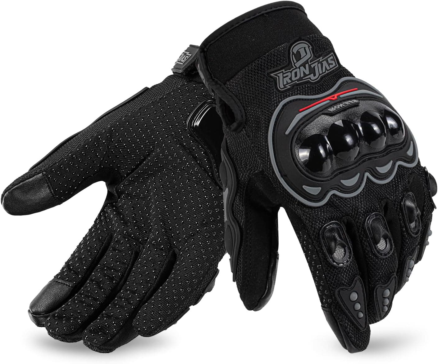 IRON JIA'S Summer Motorcycle Gloves for Men & Women | Knuckle Protection, Breathable Mesh, Touchscreen, Anti-Slip Palm, Adjustable Wrist Strap, BMX, ATV, MTB