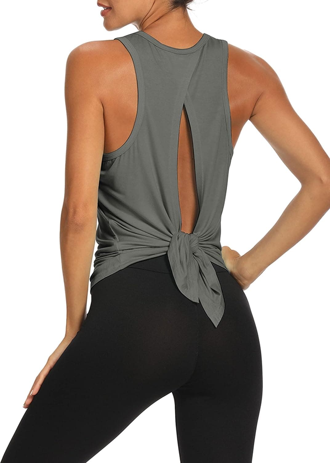 Camisetas de yoga sin espalda Bestisun Workout Tank Tops Tie Back Ropa deportiva
