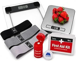 GLP-1 Companion & Weight Loss Essentials Kit - Body Scale, Food Scale, Resistance Bands, Pill Cutter/Crusher, Tape Measure & First Aid Kit - GLP-1 Support for Your Weight Loss Journey by HealthSmart