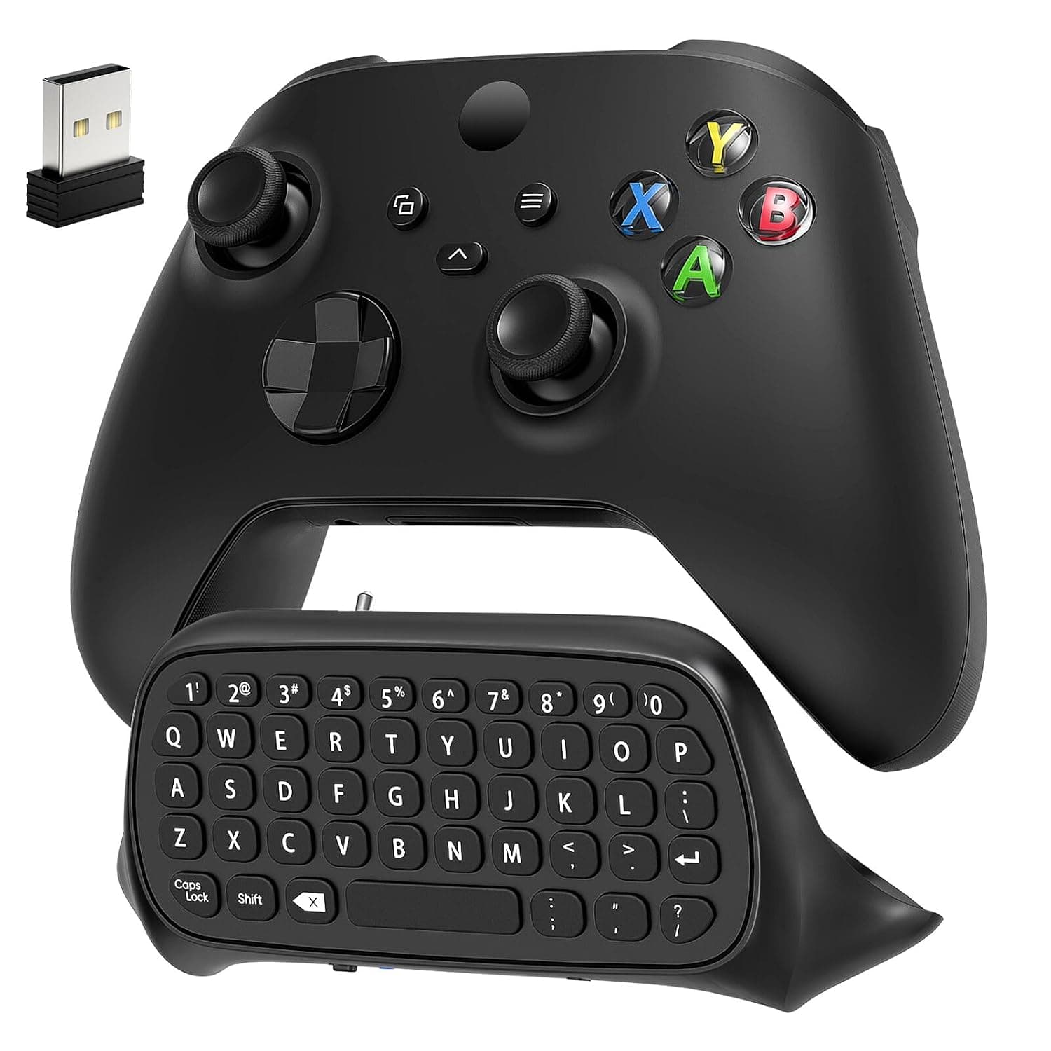 Teclado Auarte para Xbox Series X/S, One/One X/S, Elite One/2 Controller | Teclado inalámbrico para mensajes Chatpad para juegos con receptor USB, accesorios para conector de Audio/auriculares para Xbox, controlador no incluido