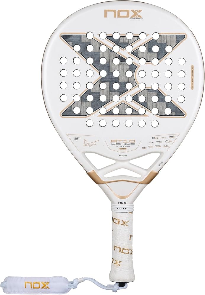Pala de Pádel NOX AT10 Genius 12K Alum Xtrem 2026 | Agustín Tapia Lágrima Pala Padel | Sistema de equilibrio de peso, cara de carbono de alumbre de 12 K, HR3 Black Eva | Agilidad del túnel EOS