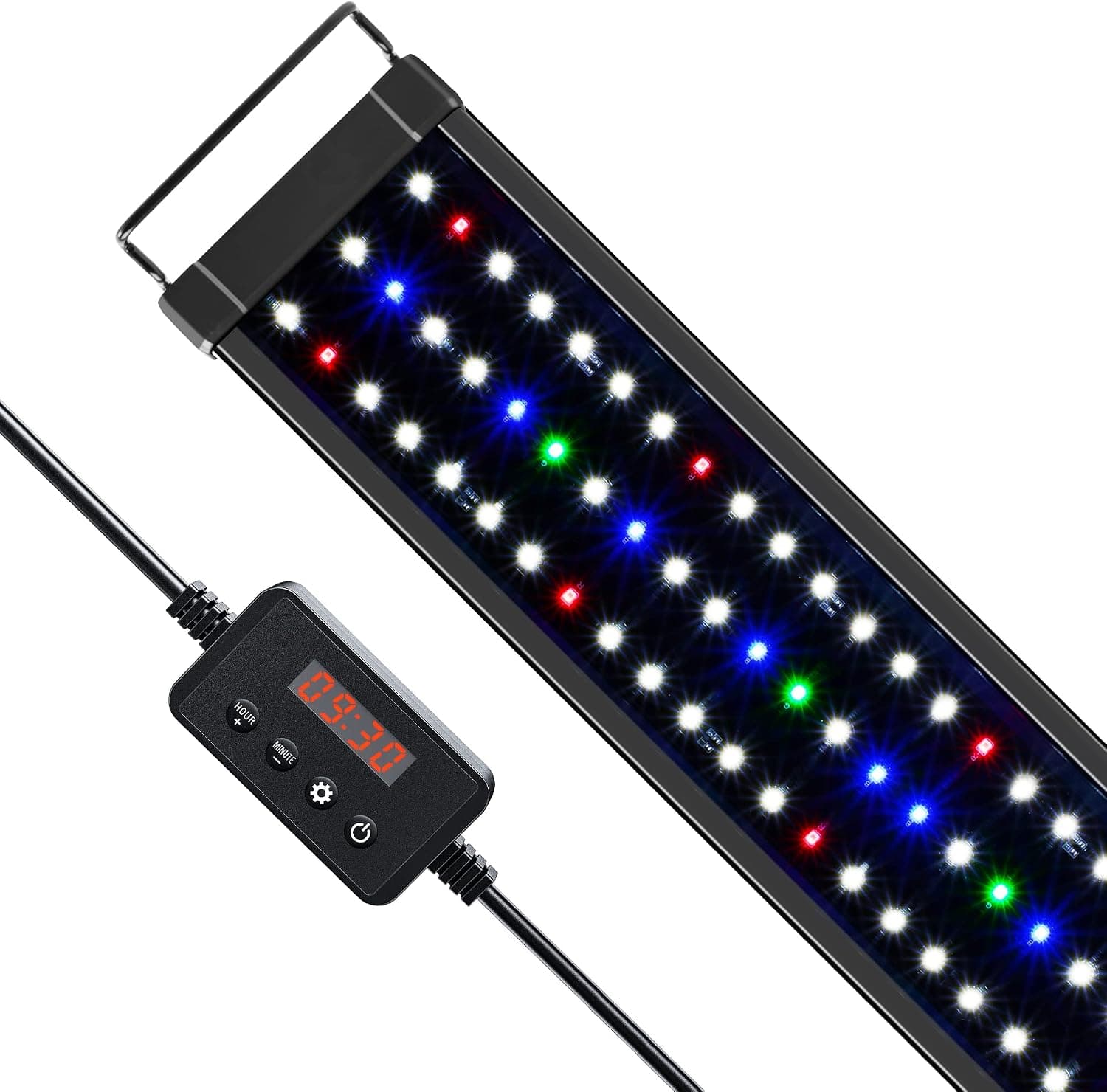 NICREW ClassicLED Plus Luz LED para acuario con temporizador, luz para pecera plantada, 18 vatios para 24-30 pulgadas, ciclo de luz diurna y luz de luna