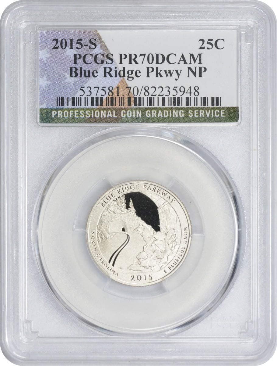 2015 S Blue Ridge Parkway, Clad America the Beautiful Nationa Park Quarter PR70DCAM PCGS