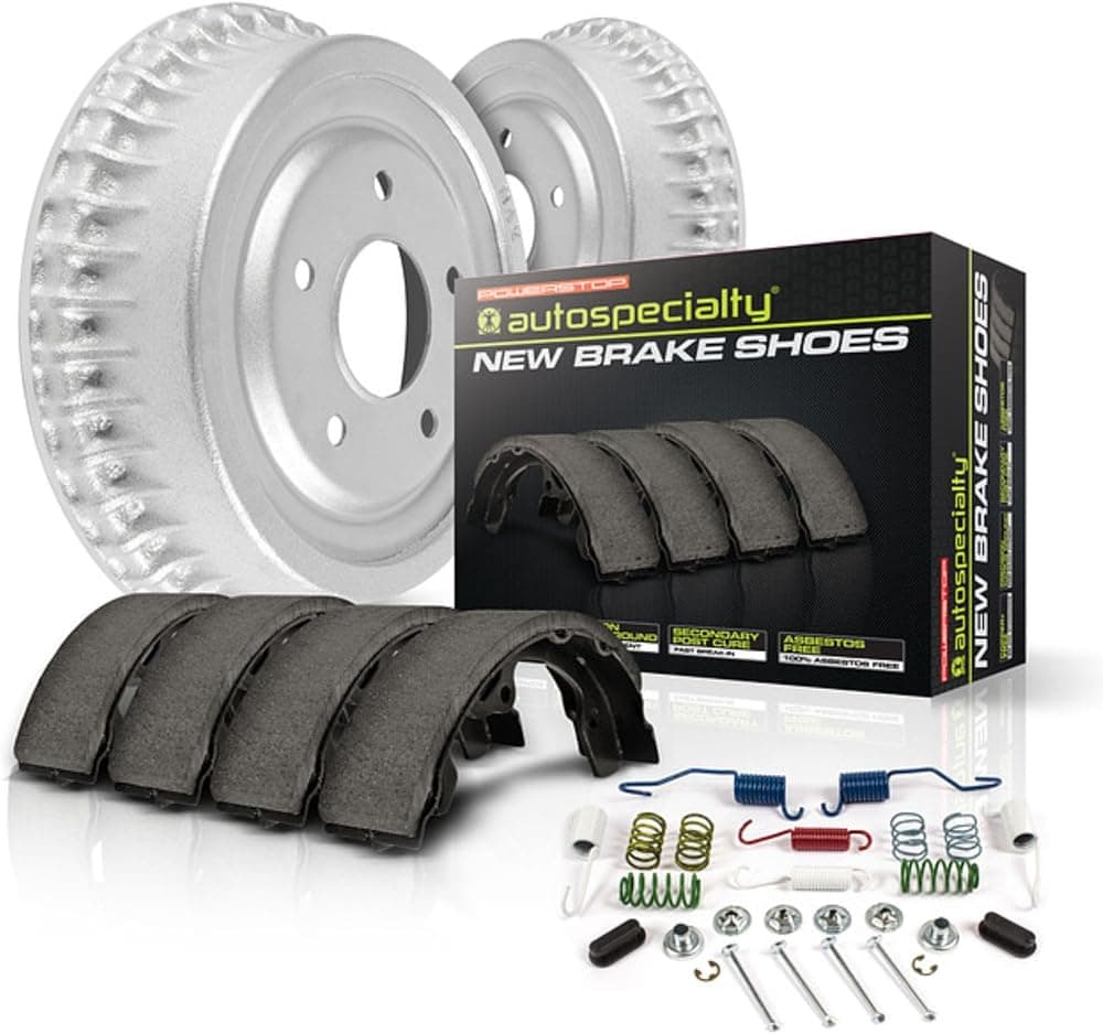 Kit de freno Power Stop para Toyota RAV4 1996-2002 [modelo específico] Kit de freno trasero de repuesto para autoespecialidad, tambores de freno OE y pastillas de freno de cerámica KOE15297DK