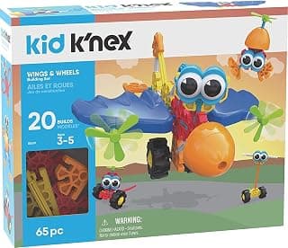 Kid K'NEX Wings & Wheels Building Set - 65 Pieces - Ages 3+ - Preschool Educational Toy