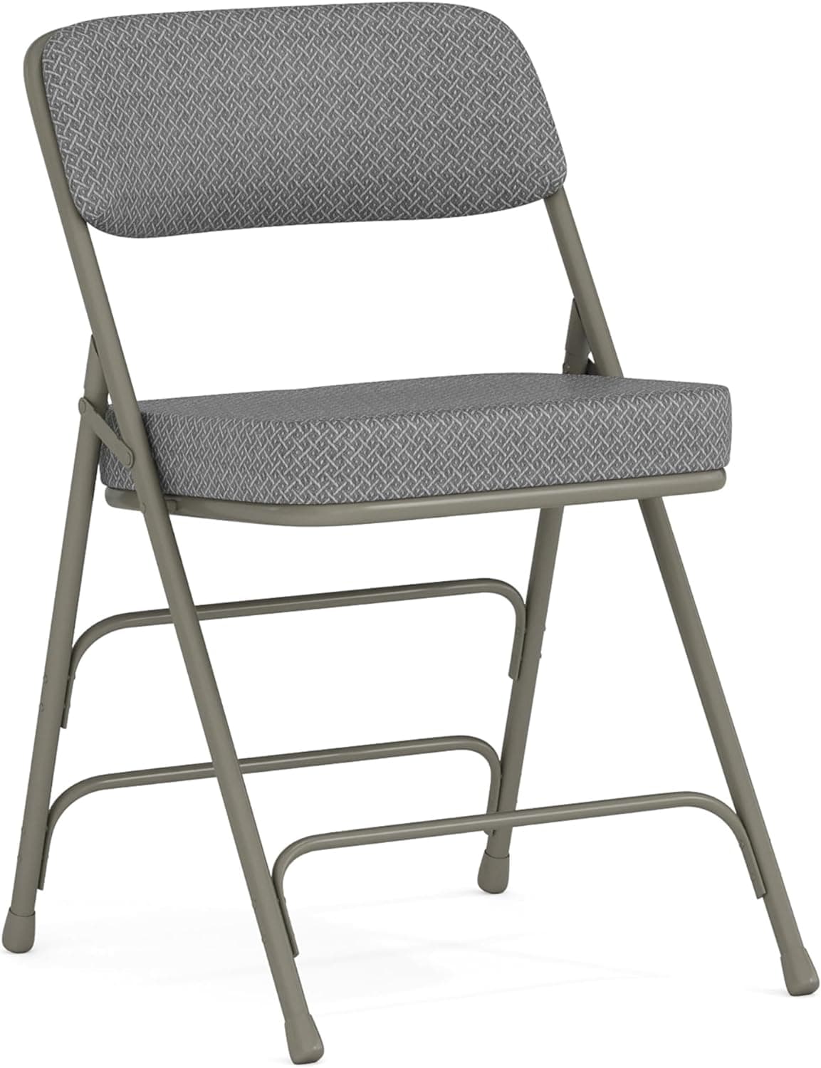 Flash Furniture Hercules Series Sillas plegables de metal con asiento acolchado, sillas para eventos tapizadas en tela con peso de 300 lb. Capacidad de peso estático, juego de 4, gris