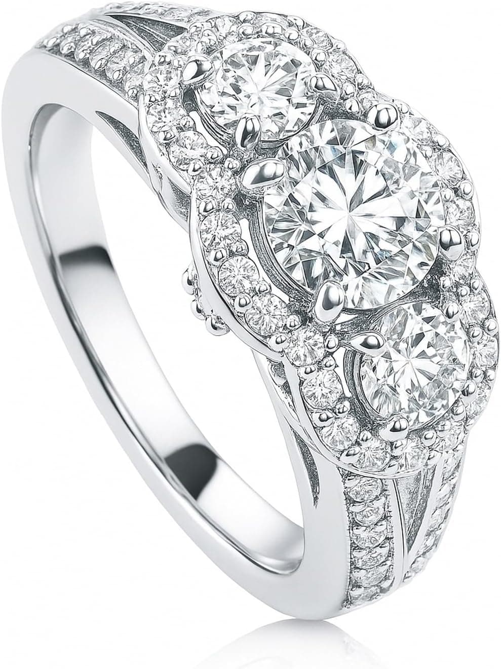 BERRICLE Sterling Silver CZ Solitaire Wedding Engagement Promise Rings for Her, Round Cubic Zirconia Ring for Women
